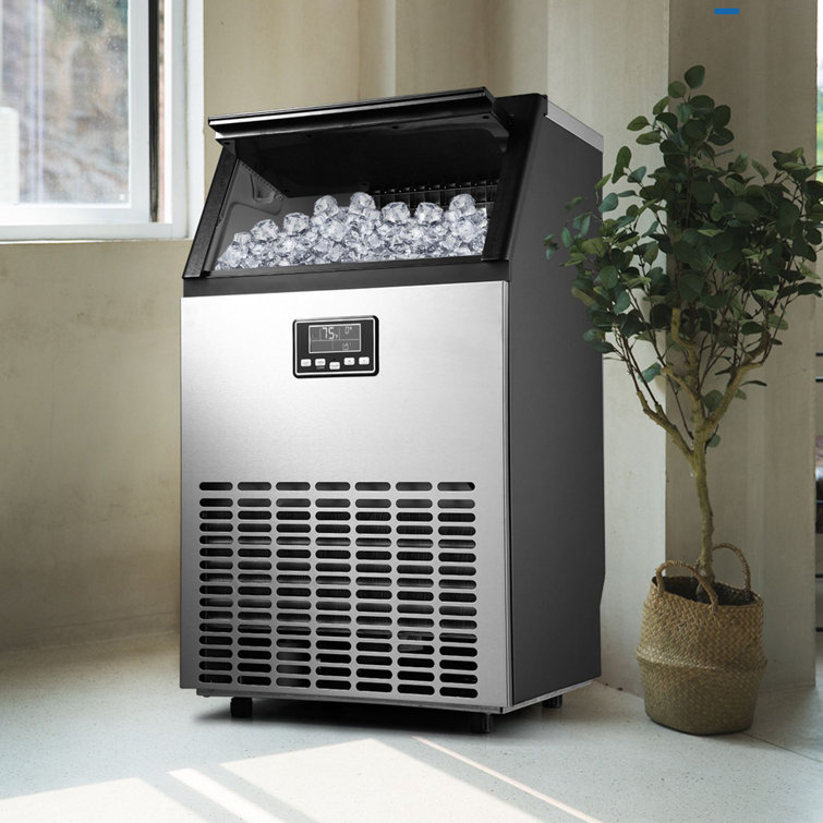 Koo Decor 100 Lb. lb. Daily Production Clear Ice Freestanding Ice Maker